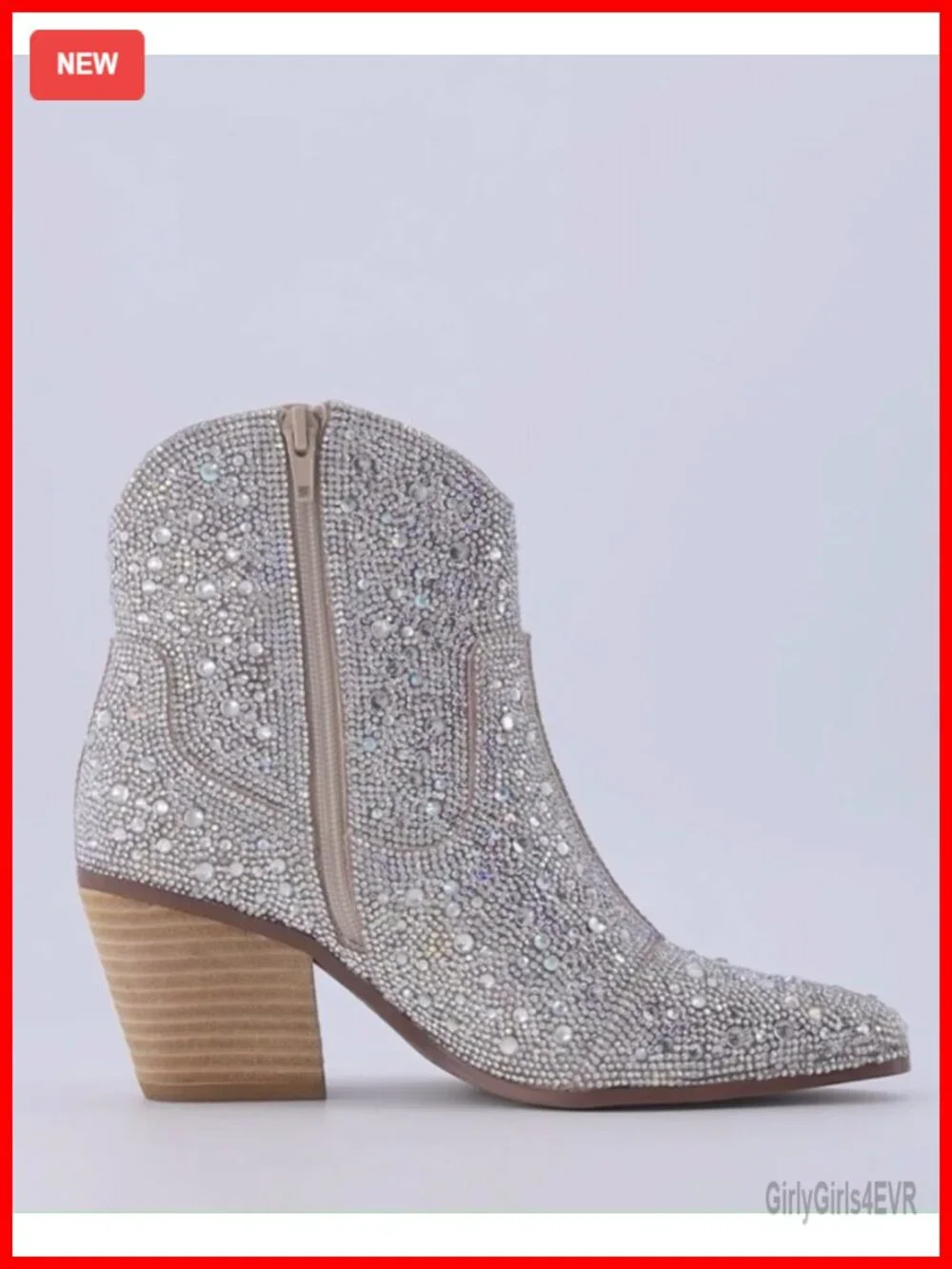 Western Boots Rhinestone Cowboy Ankle Booties Memory Foam